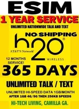 H2O H20 ✅ ESIM ACTIVATION 😮 365 DAY - YEAR UNLIMITED SERVICE ⭐ NOW 36 GB DATA!!