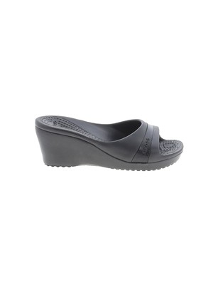 crocs black wedges