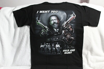 PANCHO VILLA TRAIN GUN REVOLUTIONARY I WANT YOU GOLD AND GLORY T-SHIRT SHIRT