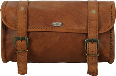 Bag Genuine Leather Motorcycle Front Fork Tool Saddle Storage Side Pouch 10''X5''