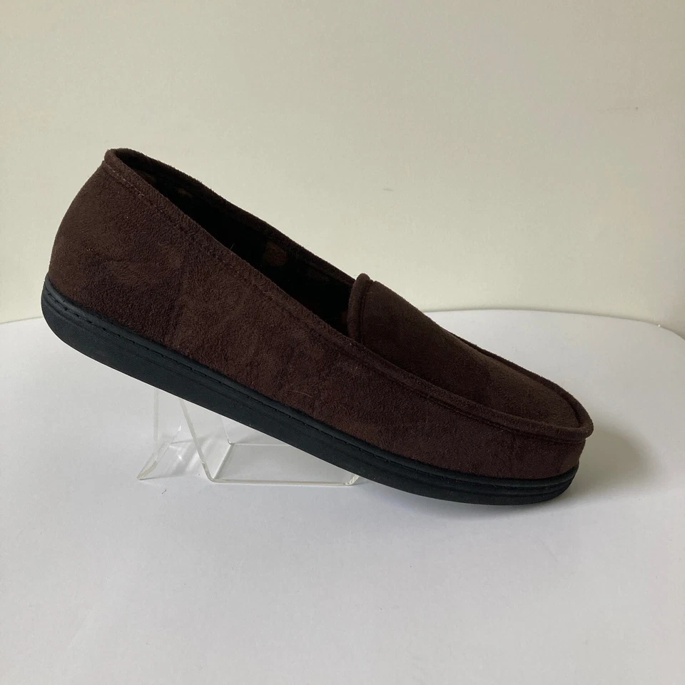 Perry Ellis Portfolio Slippers Men XL 11-12 Micro Suede Moccasin Brown Warm Cozy - Image 4 of 4
