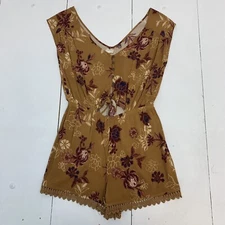 Mason And Belle Orange Floral Romper Size Medium