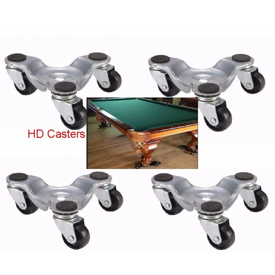 UNDISCLOSED HD 4 Piece Pool Table Air Hockey Arcade Pedestal lMoving Dolly Wheels Skates