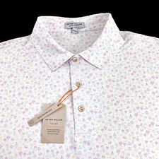 Peter Millar Summer Comfort Performance Stretch Tropical Cocktail Polo Shirt XL