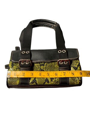 Sac à Main Nine West Grand Modèle - Couleur Vert Sarcelle Et Noir Effet Serpent - Occasion