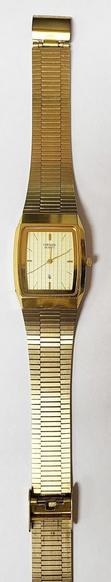 Vintage Citizen Quartz Men's Watch Rectangular Case Rigid