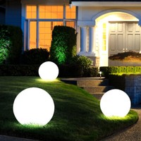 3X Solarlampe Gartendeko Solarkugel Led Balkon-GeläNder Erdspieß AußEnlampe Haus