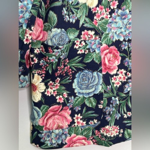 Willow Ridge VTG Floral Colorful Cotton Spring Summer Blazer Jacket Plus Sz 18 - Picture 5 of 15