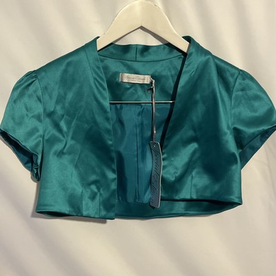 Red Herring Special Edition Women s Turquoise Bolero Shrug Size 12 Open Front