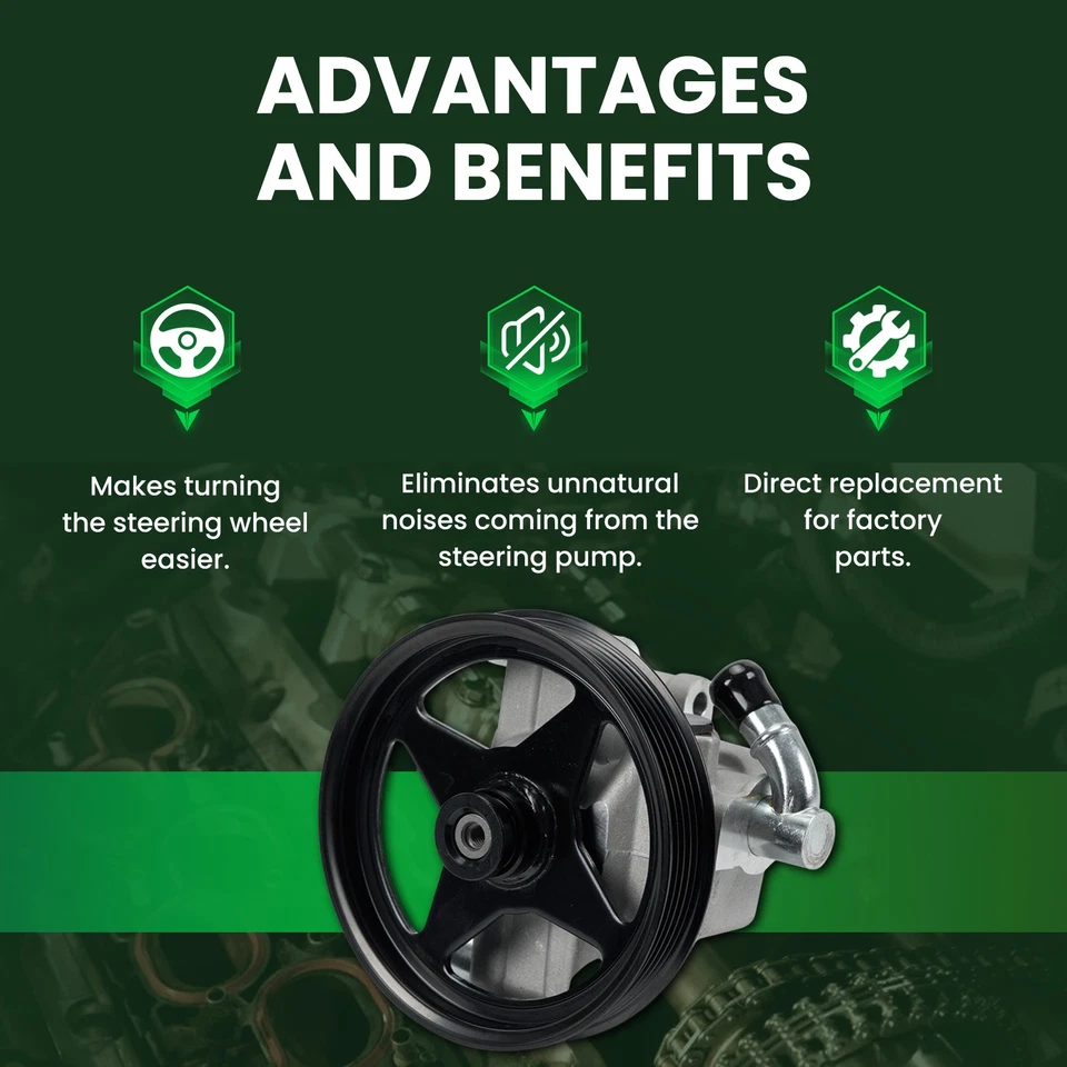 Power Steering Pump Fit Ford Expedition F-150 Lobo Lincoln Navigator 4.6L 5.4L - Image 2 of 4