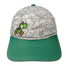 Nintendo Super Mario Bros Yoshi Snapback Brimmed Hat Cap Green Adjustable