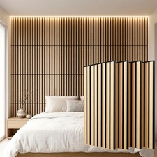 Acoustic Wall Panels 4 Pc Wood Panelling MDF Slat Sound Absorbing Living Room