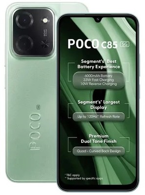 POCO C85 5G Factory Unlocked Dual SIM 4GB/128GB Storage-Ultra Slim Phone-Global
