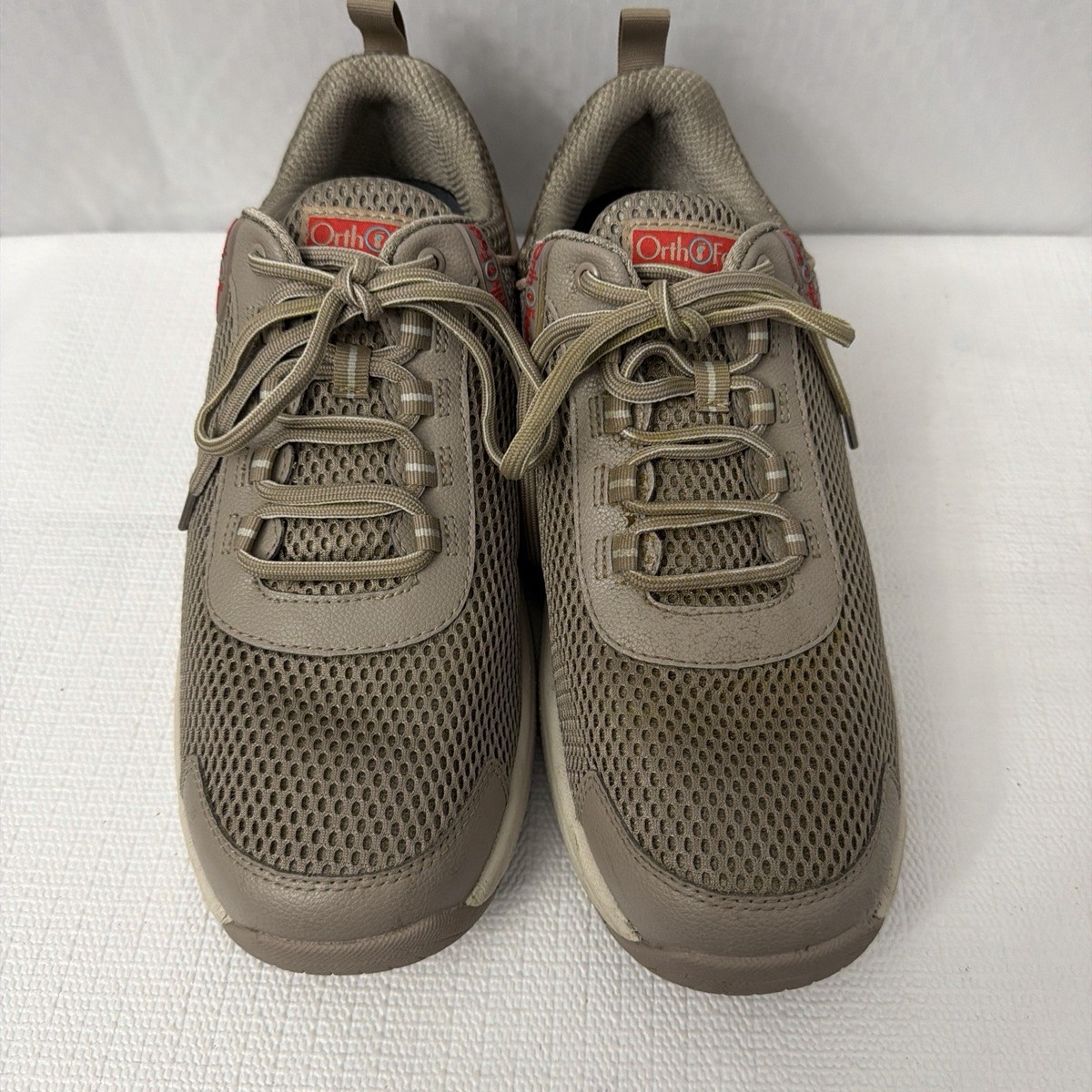 Orthofeet Edgewater Shoes Mens Size 10 D Taupe Brown Mesh 