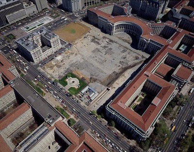 Washington DC 1980s Ariel Rios Post Office John A Wilson Building aerial