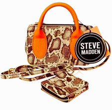 NWT Steve Madden BHENRIK 2 Pcs Animal / Snake print Crossbody bag  Airpods case