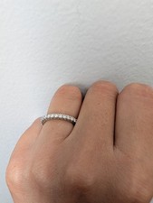 Sterling Silver Moissanite Eternity Band Sz 6