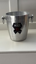 Moet & Chandon Vintage French Made silver Champagne Ice Bucket c 1980s logo