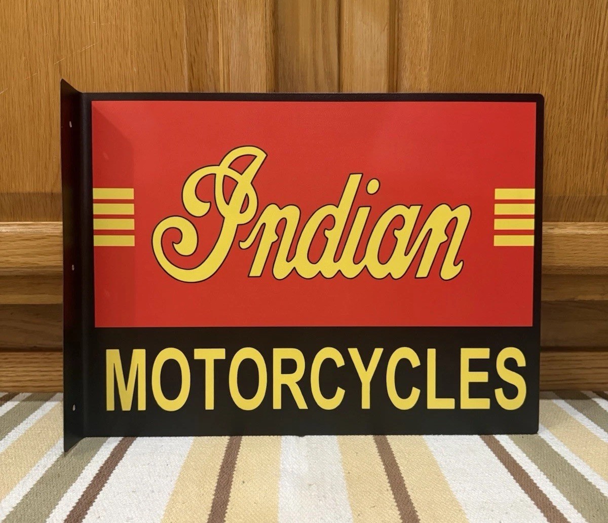 ＜ハンドメイド＞　BSA中古 バイクエンブレムスタンド　フルカラーLED照明 Indian Motorcycle Flange Sign Gas Oil Garage Parts Vintage Style