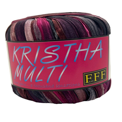 Filati FF Kristha Multi #205 Pinks Black Ribbon Yarn Novelty Bulky Craft