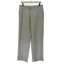 Vintage Hermes High Waisted Relaxed Striped 100 Linen Pants Women's Size 42