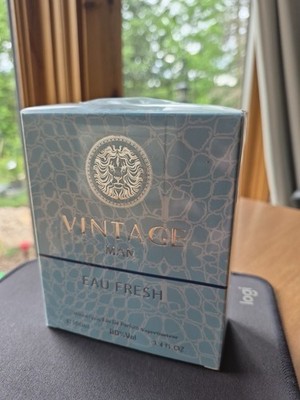 Vintage Man Eau Fresh Eau De Parfum 3.4 Oz 100ml Cologne New Factory Sealed