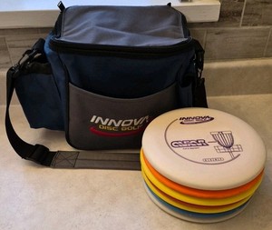 Innova Blue Disc Golf Carrying Bag Includes 7 Discs