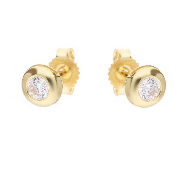 18K Yellow Gold Point Light Earrings