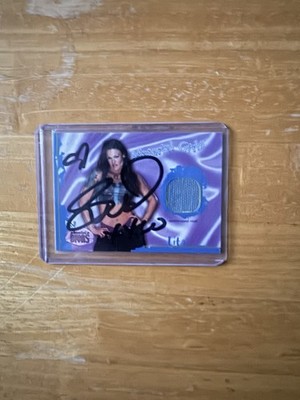 signed 2002 Fleer WWE Absolute Divas LITA Material Girl Event-Used Ring Mat!