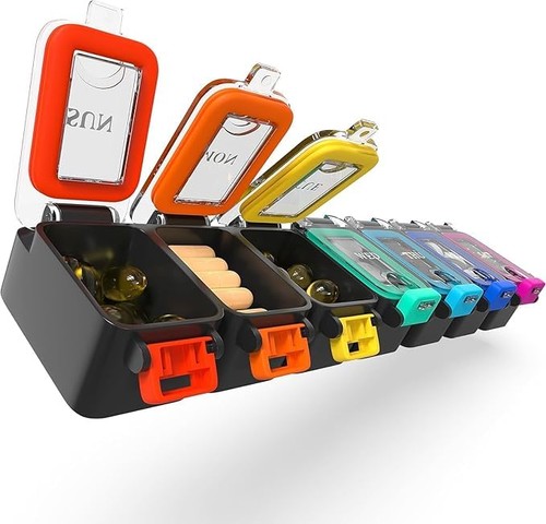 Weekly Pill Organizer 1 time a Day – Pill Box 7 Day with Enhanced Waterproof ...