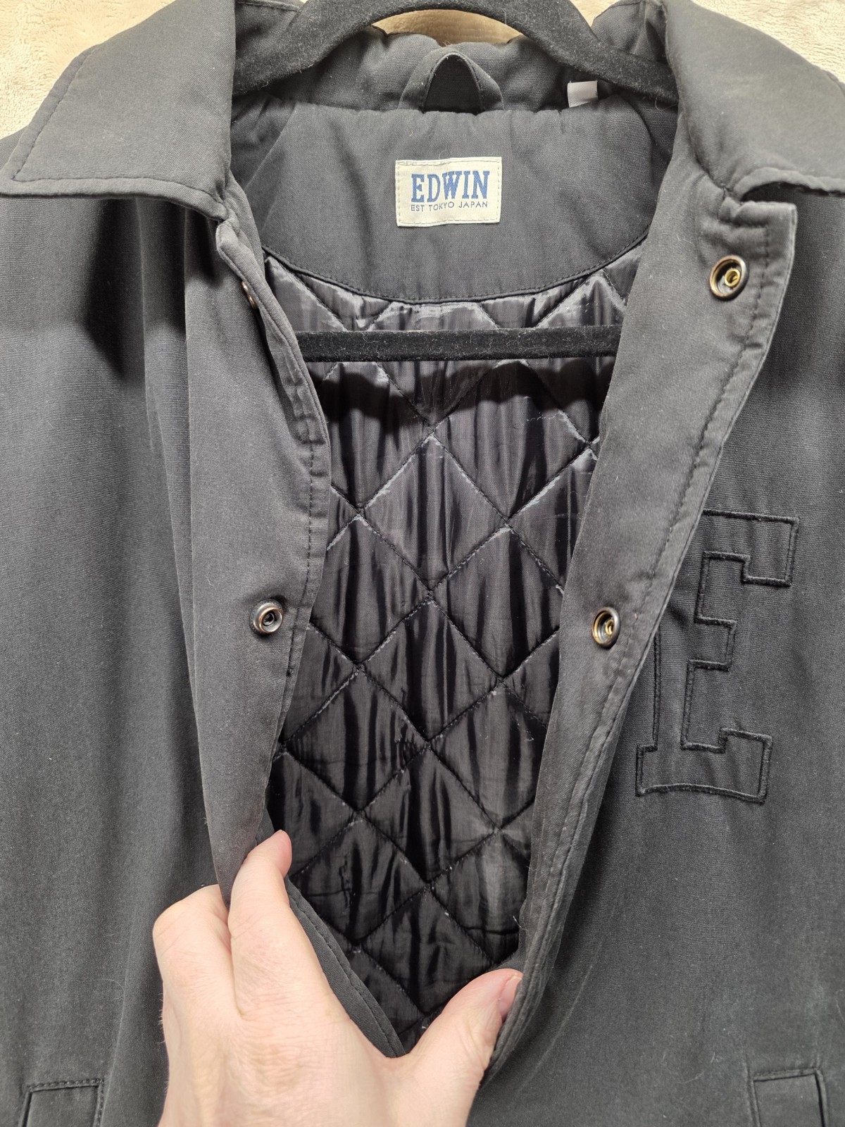 Edwin Tokyo Authentic Medium Coach Jacket Black W… - image 8