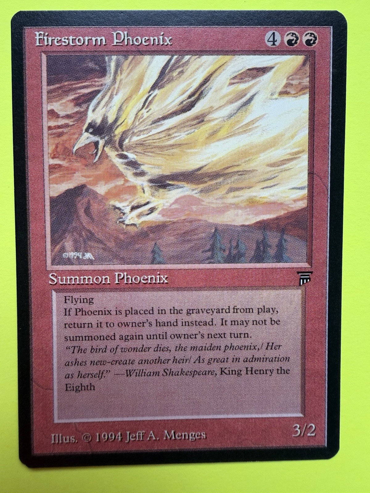 🔴 1994 Magic The Gathering LEGENDS Firestorm Phoenix LP🔴 SEE PICS
