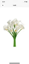EZFLOWERY 20 Artificial Calla Lily Flowers Real Touch Latex Arrangement New