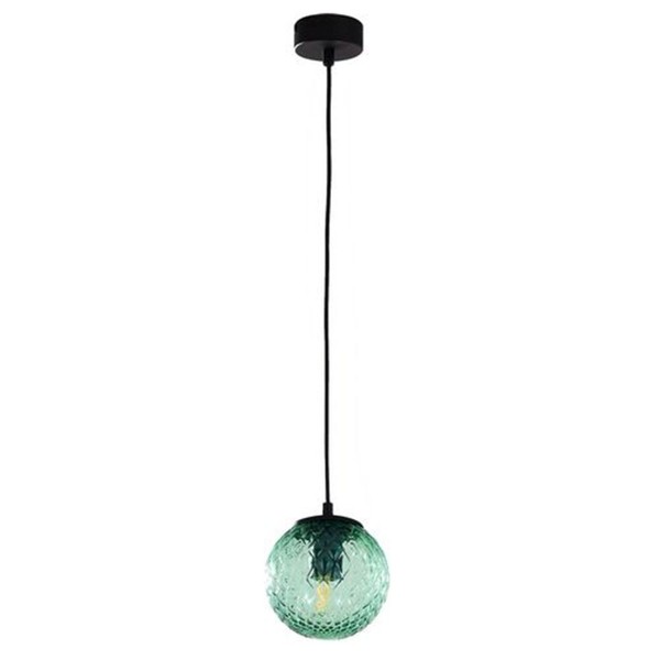 Runde HäNgelampe Schwarz GrüN Glas Metall G9 Modern Wohnzimmer Pendel Leuchte-image