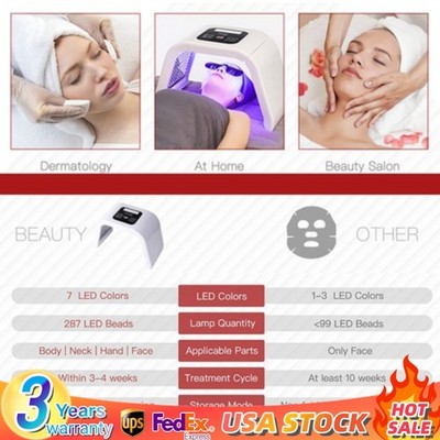 7Color PDT LED Photon Lamp Facial Therapy Skin Rejuvenation Laser Beauty Machine