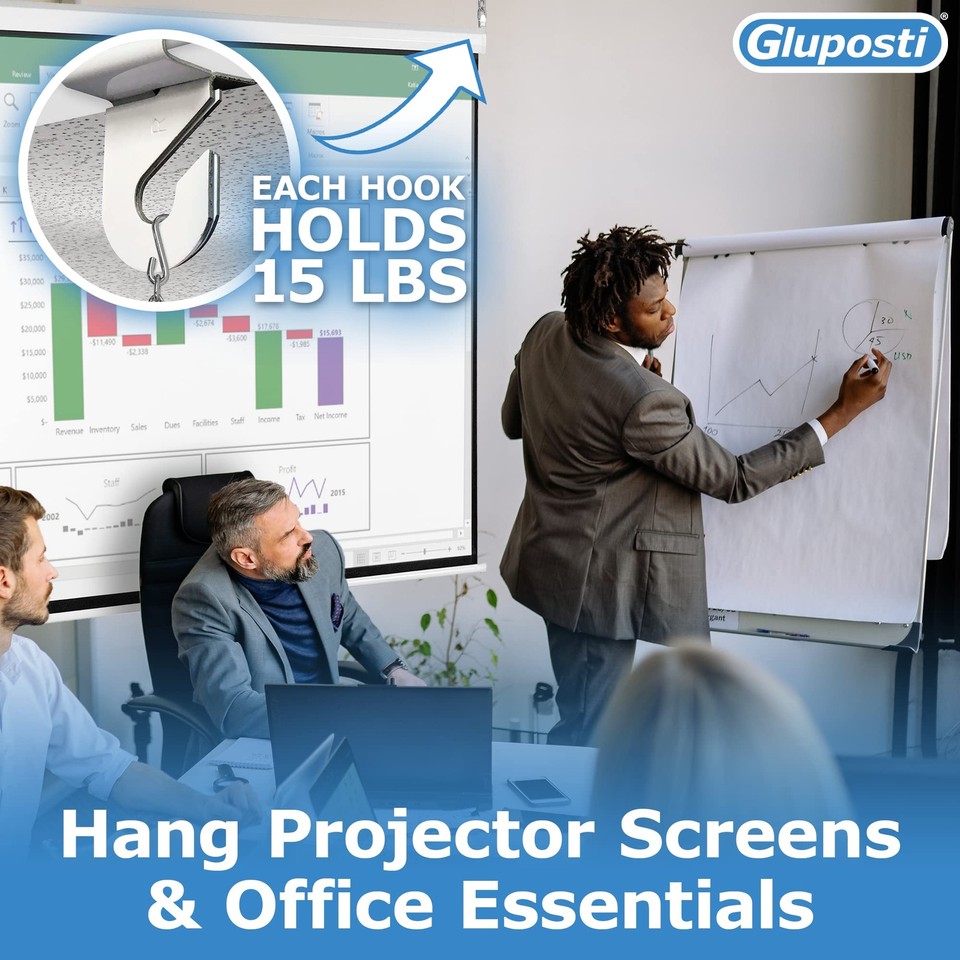 12 Drop Ceiling Hooks for Hanging Lights & Classroom Ceiling