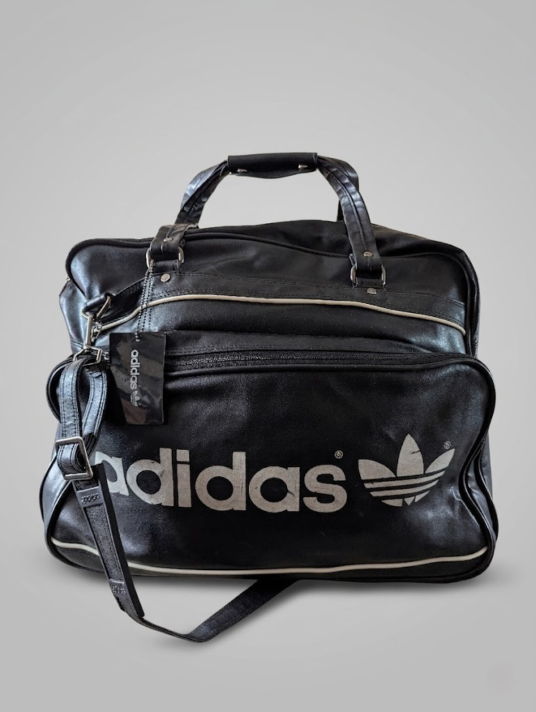 Adidas Vintage 80s 90s Large Duffel Bag Black White Trefoil West
