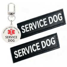 Service Dog Patches Medium 1.18x4.33 Inch ID Tag Attach to Collar Vest 2 PCS