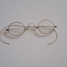 Antique Wire Rim Round Eyeglasses Pre-1930 14k Yellow Gold 9.9 Grams