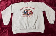 Vintage Hanes Quaker Oats Mens Large Employee Christmas Sweatshirt Made In USA
