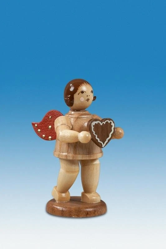 Bois D'Anges Geschenkeengel Avec Pfefferkuchenherz Sans Couronne - Natur Hauteur - Photo 1/1