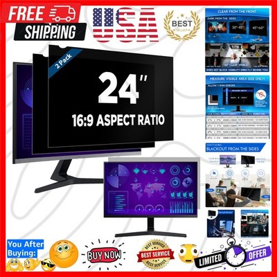 2-Pack 24'' Anti-Spy Privacy Screen Filter for Widescreen Monitors, Matte Finish