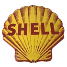 Vintage Shell Gasoline Porcelain Sign - Classic Clam Shape Shell Logo Sign