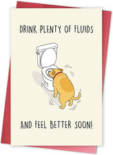 Humorous Get Well Soon Card from Dog, Funny Encouragement Card for Family Friend