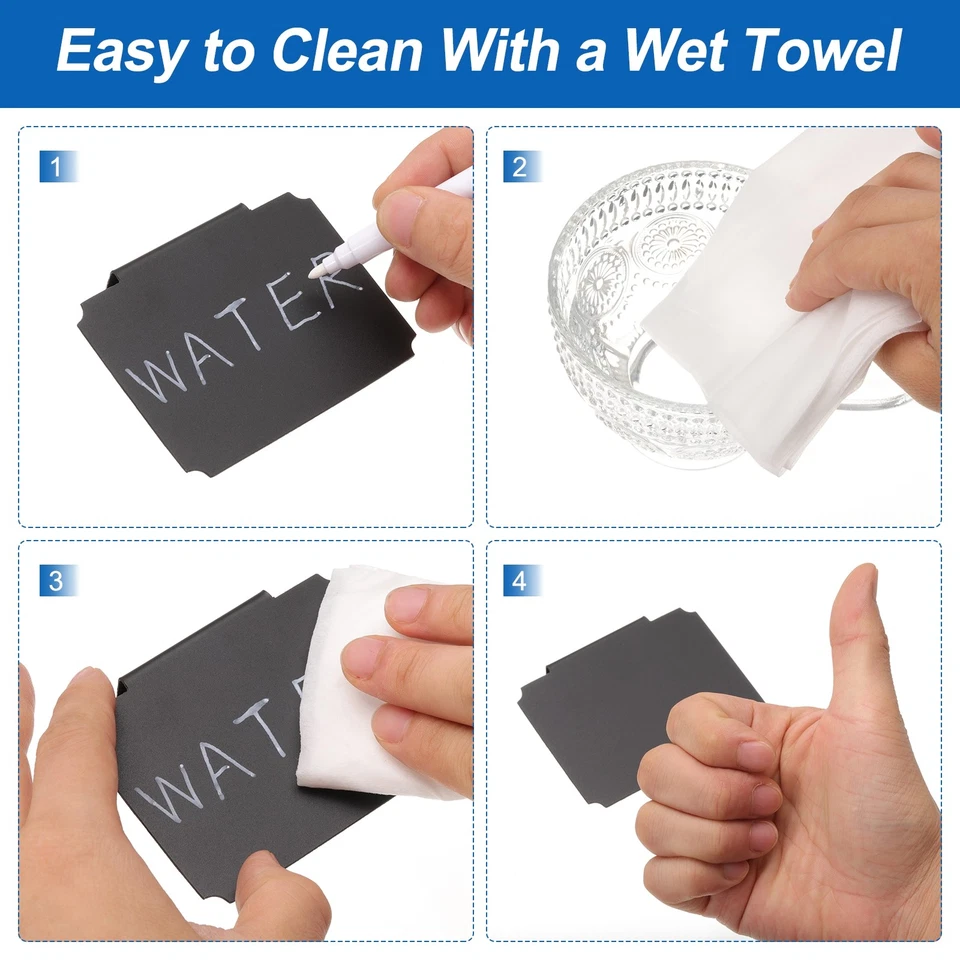 Basket Labels, 10Pcs Bin Basket Labels Clip-On with 2Pcs White Pens, Wave-Like Foto 4 de 4