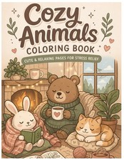 Cozy Animals Coloring Book: Cute  Relaxing Pages For Stress Relief