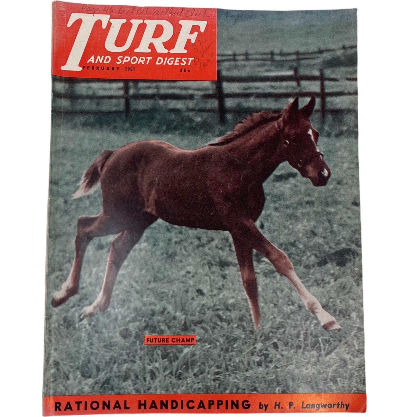 1957 Turf and Sport Digest - Horse Racing Magazine, Feb ‘61 - Gallorette