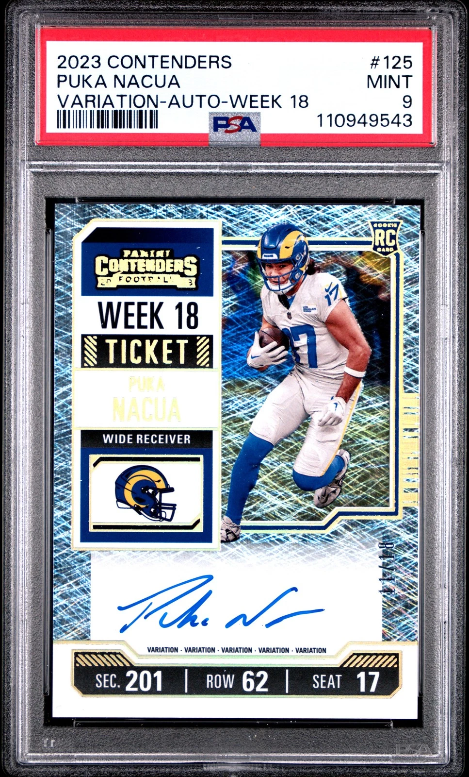 Puka Nacua Panini Contenders #125 Variation-Autograph-Week 18