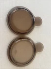2 Pyrex P-150-C Amber Glass Lids For Corning Ware Grab It Bowl Lids Only EUC