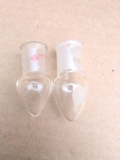 Lot  Of 2 Laboratory Glass 5mL 14/20 Pear Shaped 